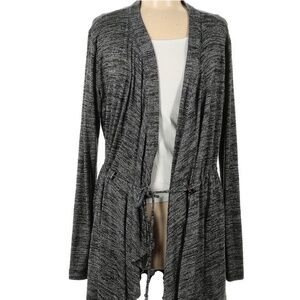 Simply Vera Vera Wang Women Gray Cardigan with tie belt